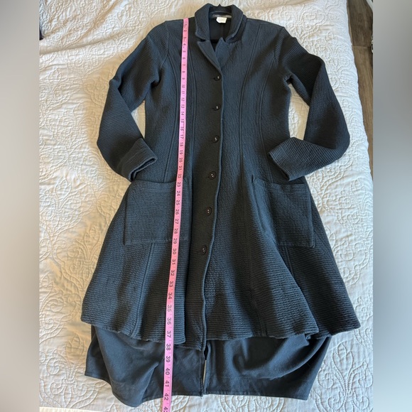 Elemente Clemente Black Cotton Ribbed Coat size Small - Picture 14 of 16